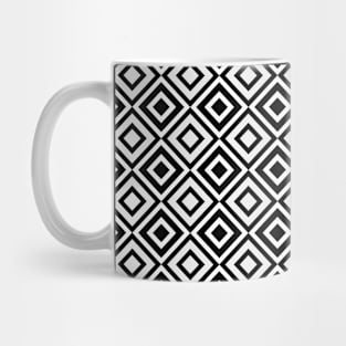 black and white geometric diamond pattern Mug